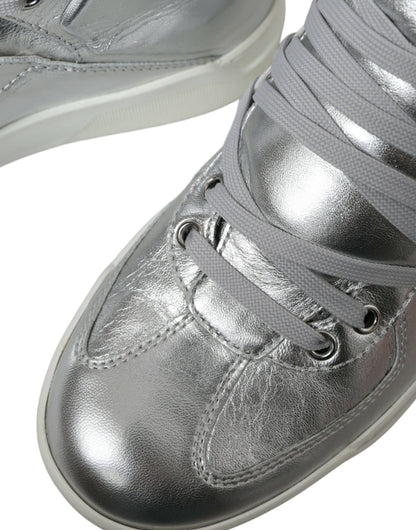 Zilver lederen Benelux hoge sneakers schoenen