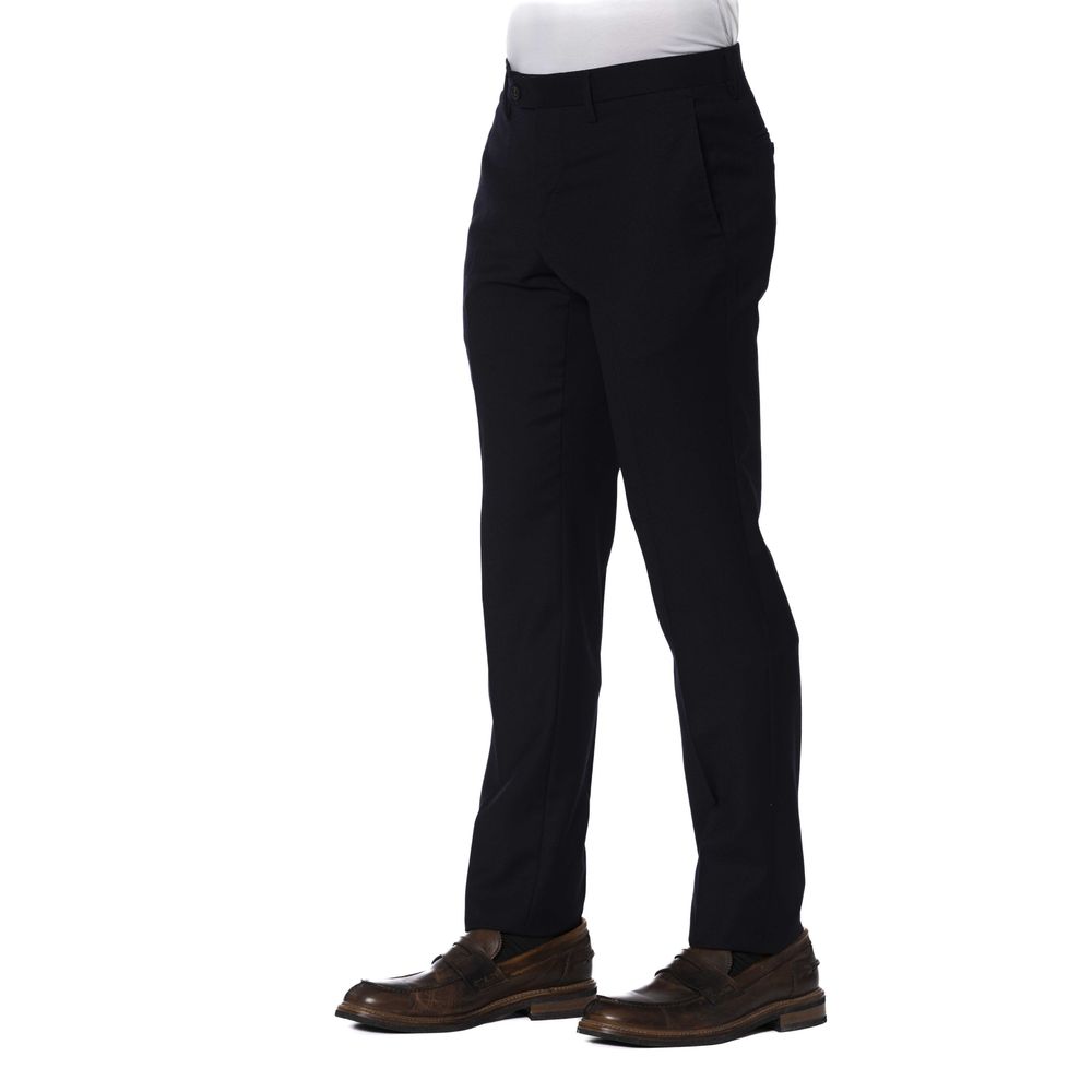 Blue Wool Men Pants