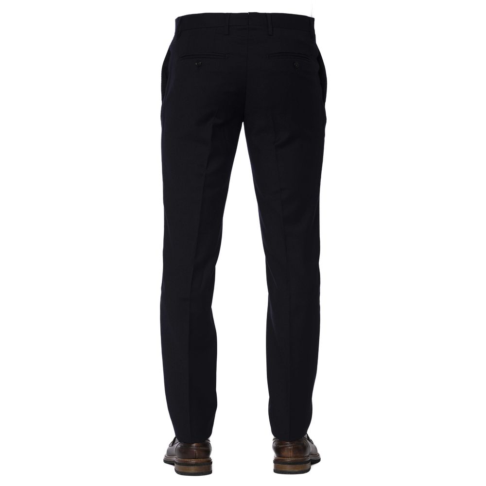 Blue Wool Men Pants