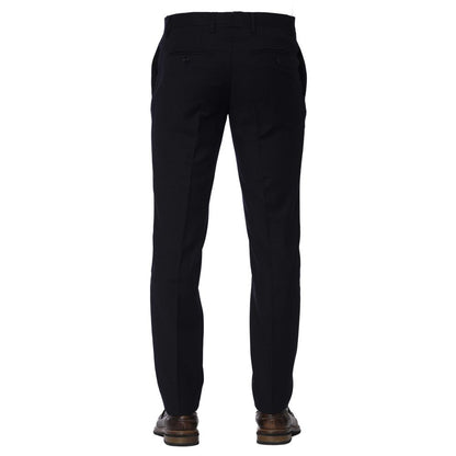 Blue Wool Men Pants