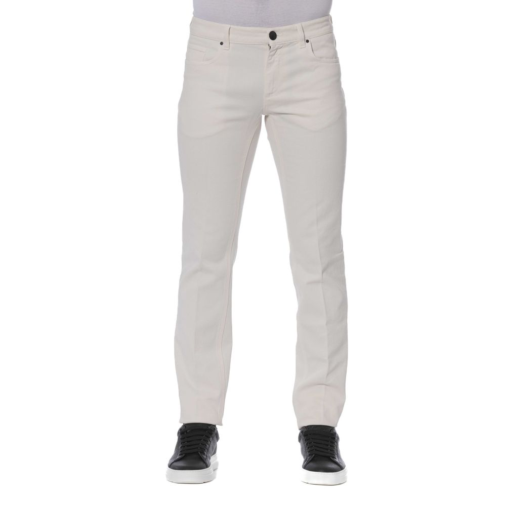 Elegante witte katoenen denim voor heren