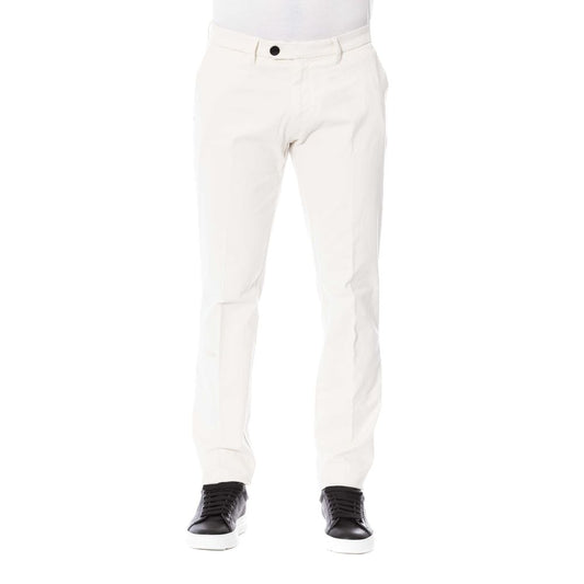 Elegante witte katoenmix broek