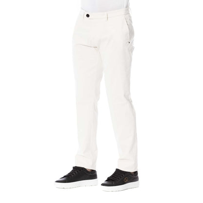 Pantalón elegante de mezcla de algodón blanco