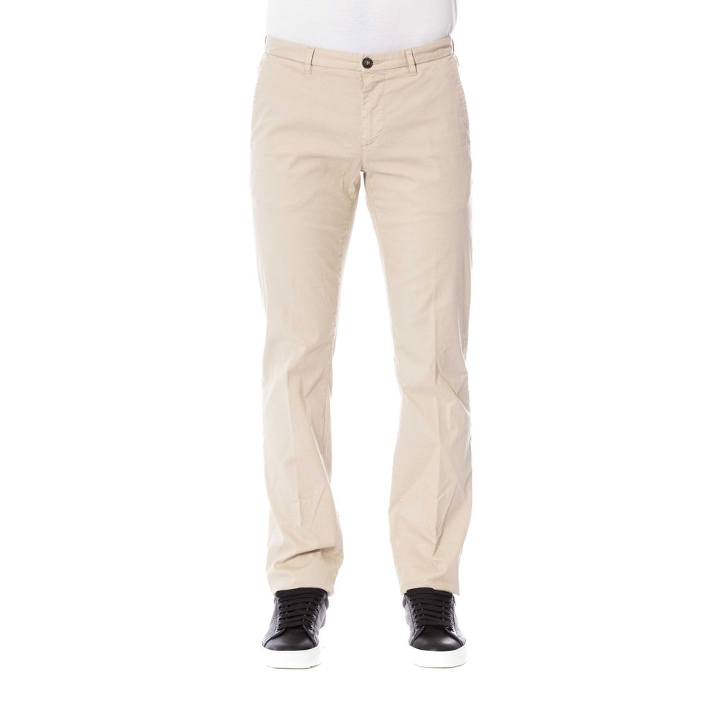 Pantalón elegante en mezcla de algodón beige