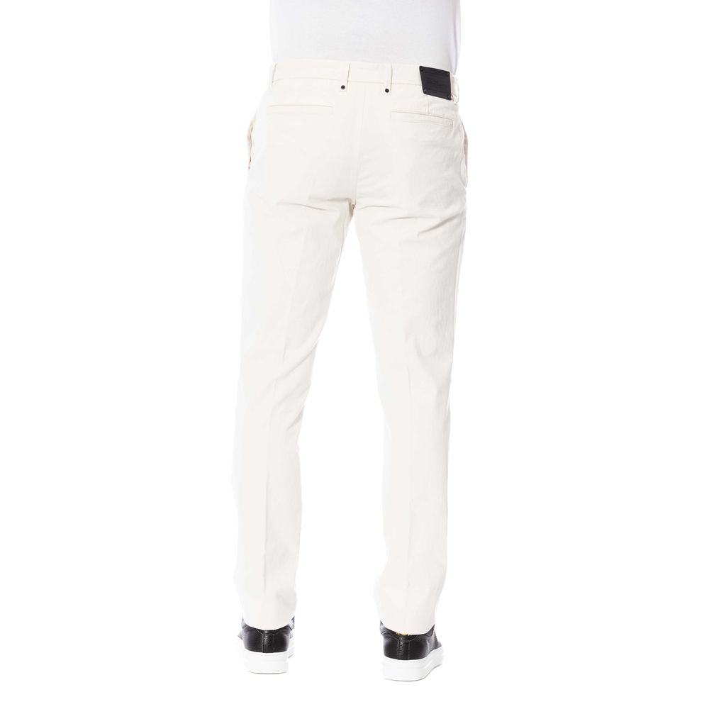 White Cotton Men's Trouser