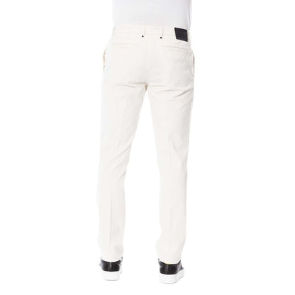 Pantalón elegante de mezcla de algodón blanco