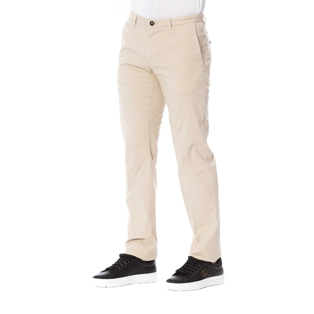 Pantalón elegante en mezcla de algodón beige