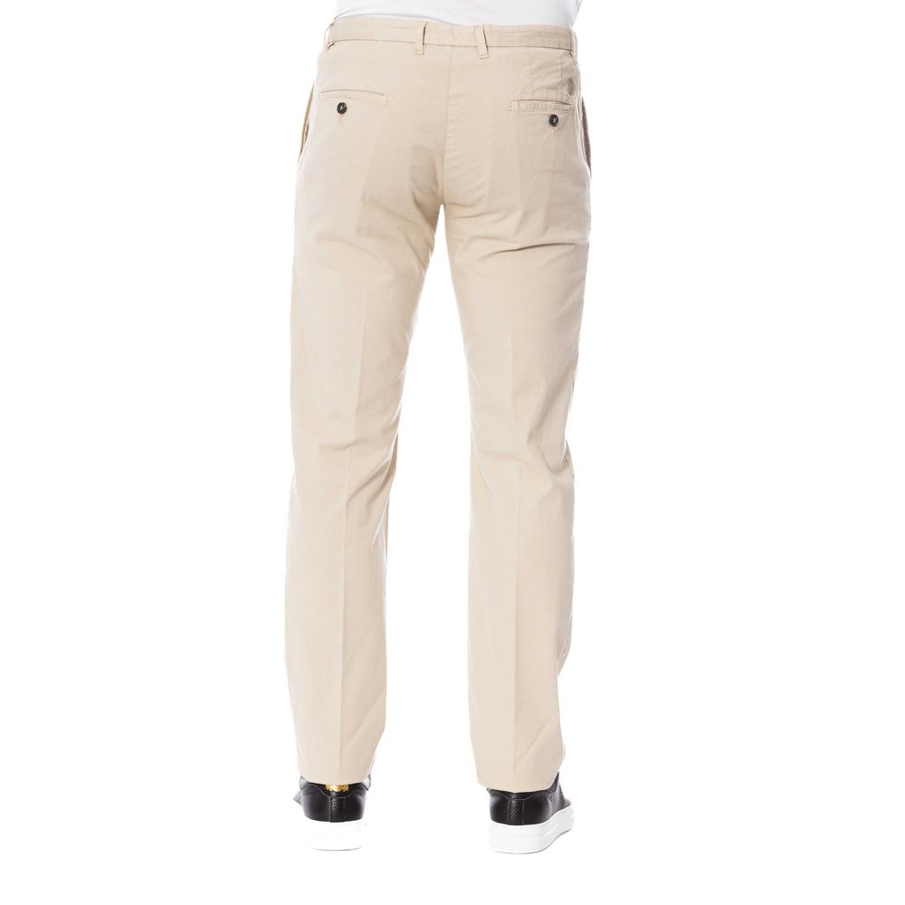 Pantalón elegante en mezcla de algodón beige