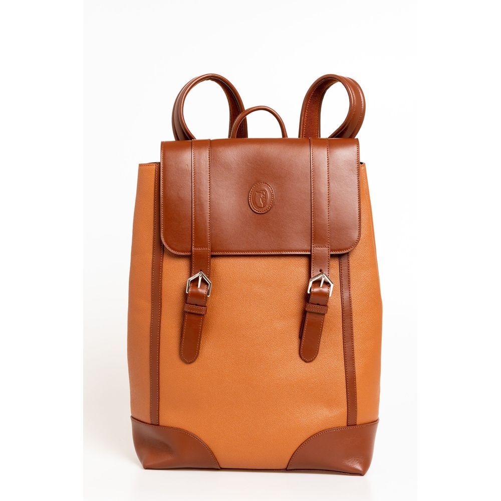 Brown Leather Men Backpack