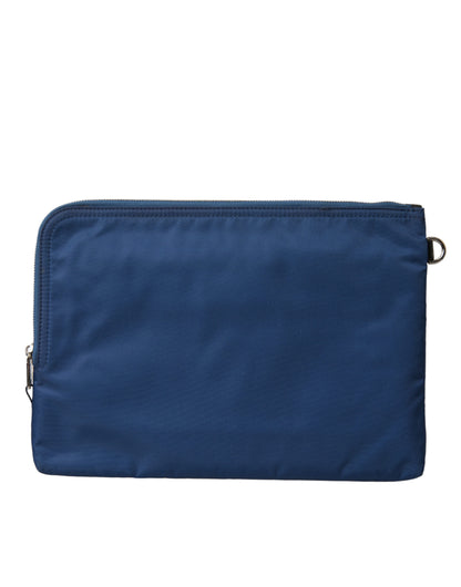 Blauwe DG Milano print nylon tasje clutch herentas