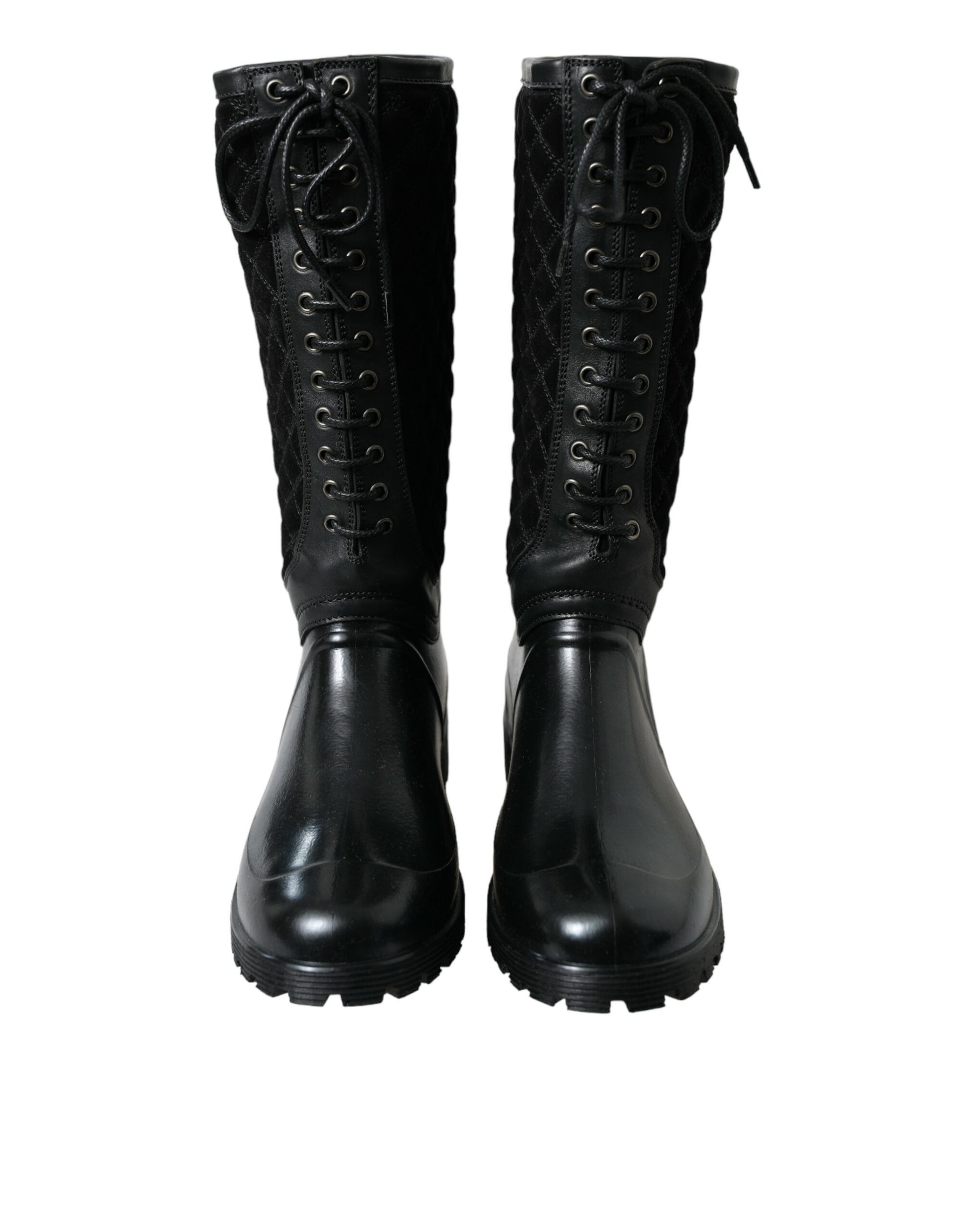 Botas de lluvia acolchadas elegantes con cordones