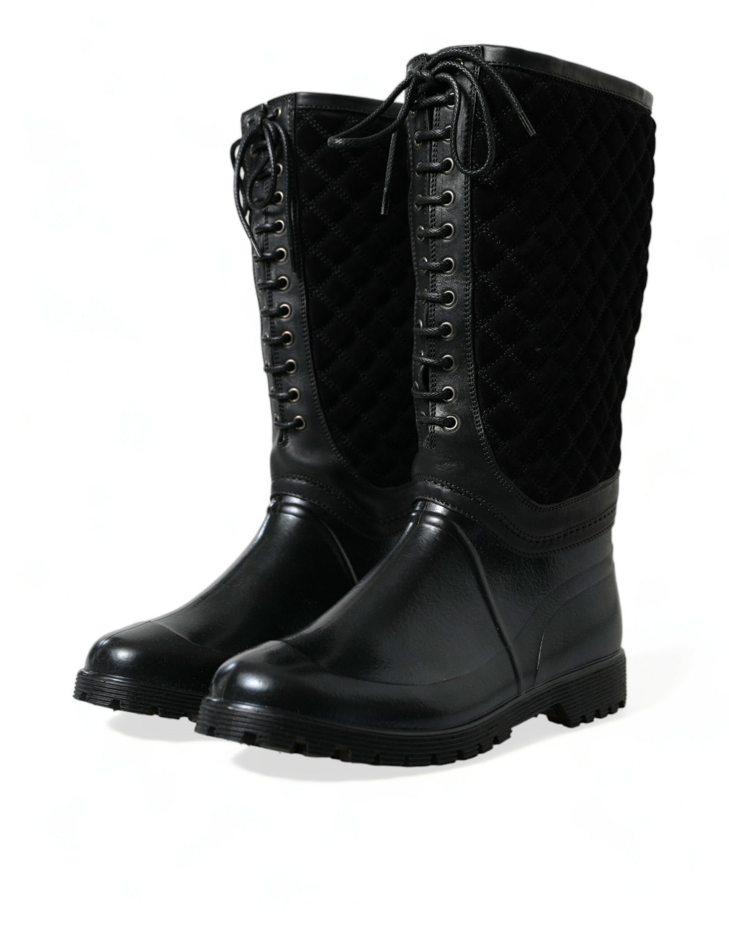 Botas de lluvia acolchadas elegantes con cordones