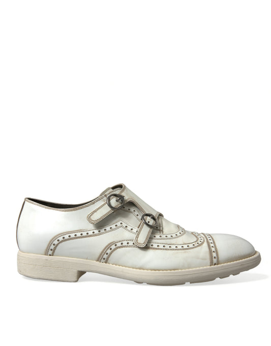 Zapatos de vestir Derby de cuero blancos elegantes