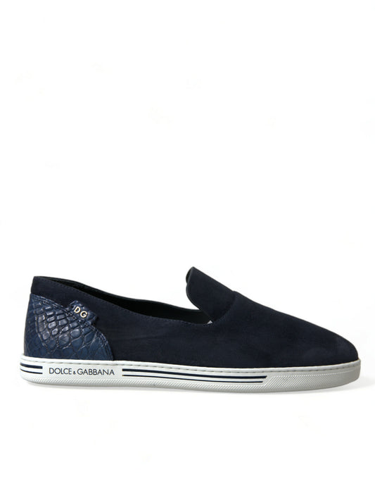 Blauwe suède kaaiman loafers Saint Tropez schoenen