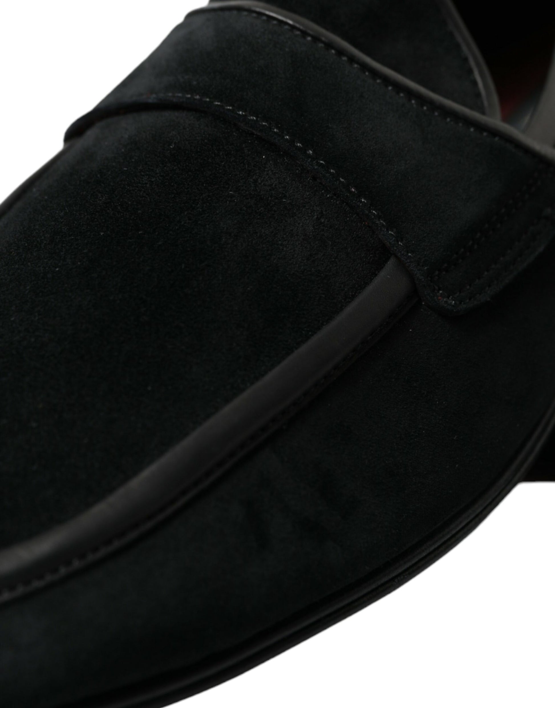 Zwart fluwelen slip-on loafers, kledingschoenen