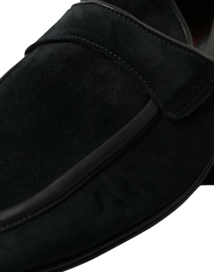 Mocasines negros de terciopelo elegantes para hombre