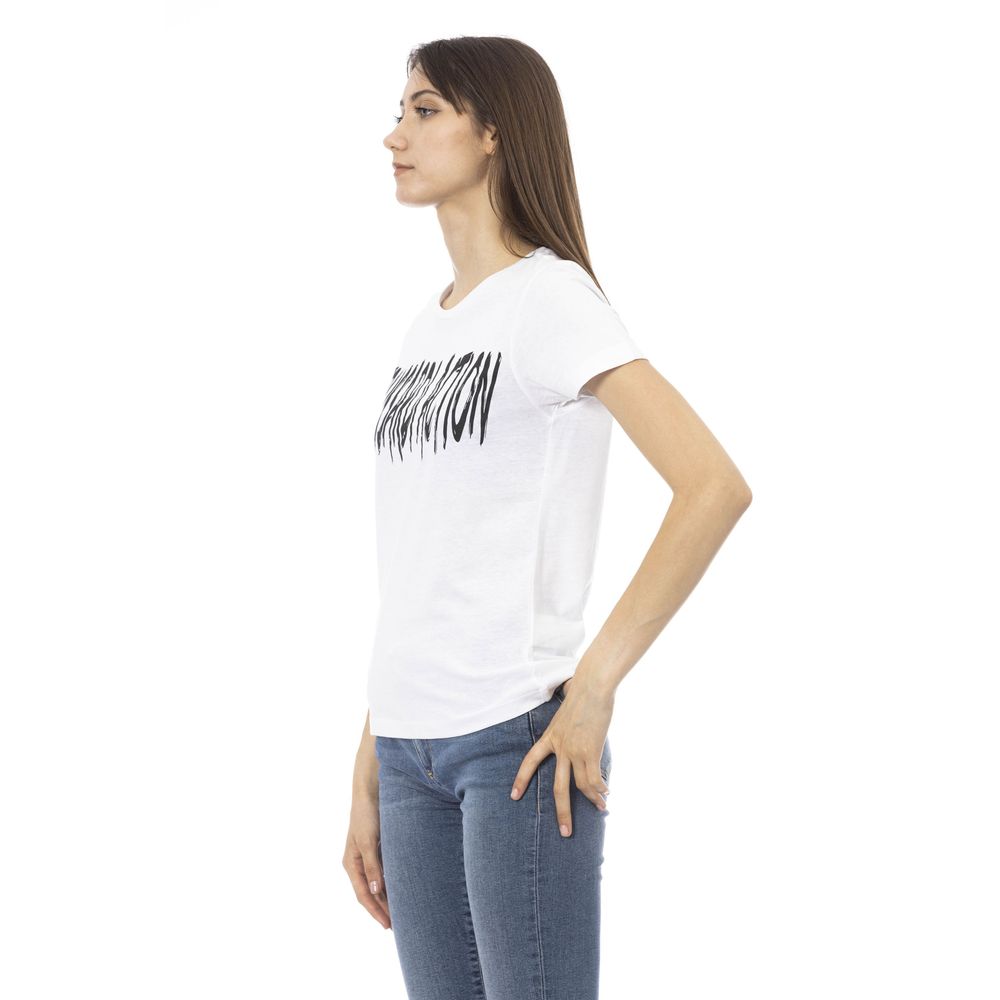 Elegant T-shirt met korte mouwen en chique print op de voorkant