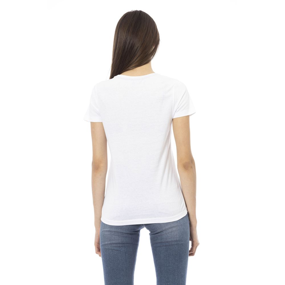 Elegant T-shirt met korte mouwen en chique print op de voorkant