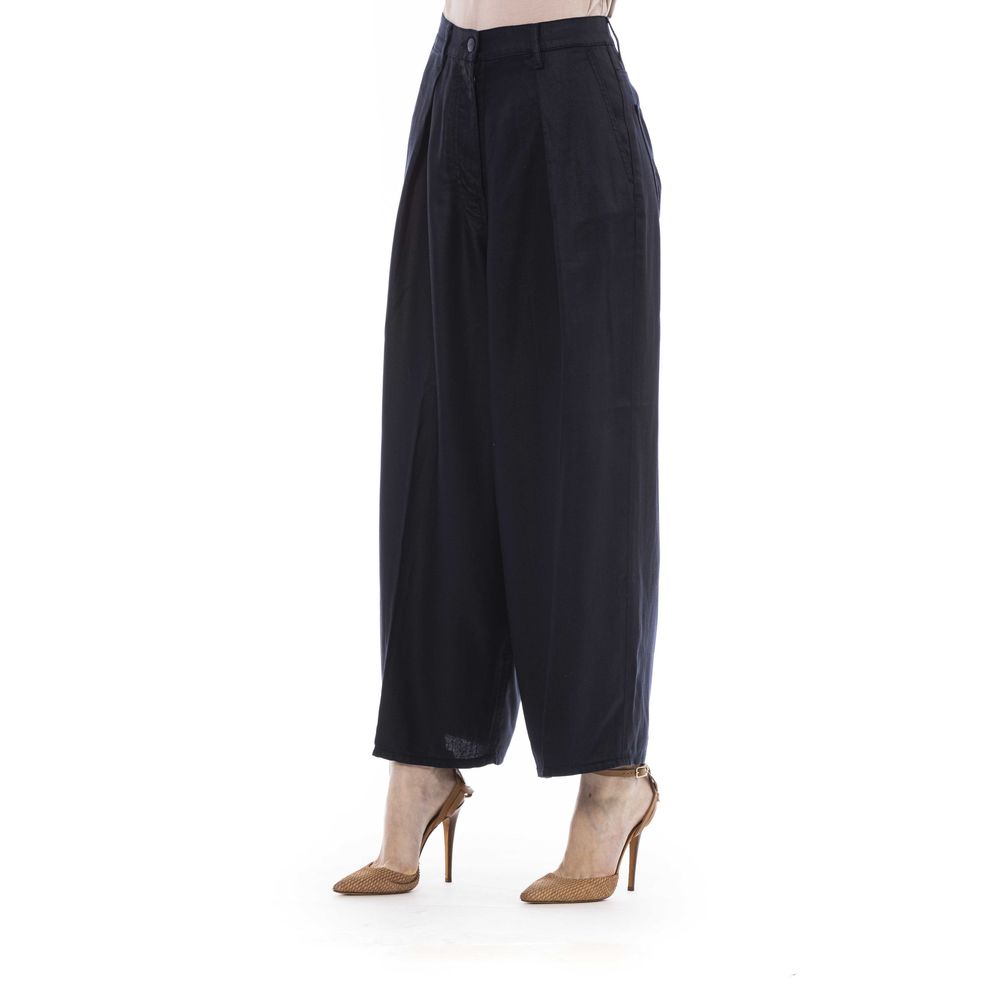 Black Cotton Women's Trouser