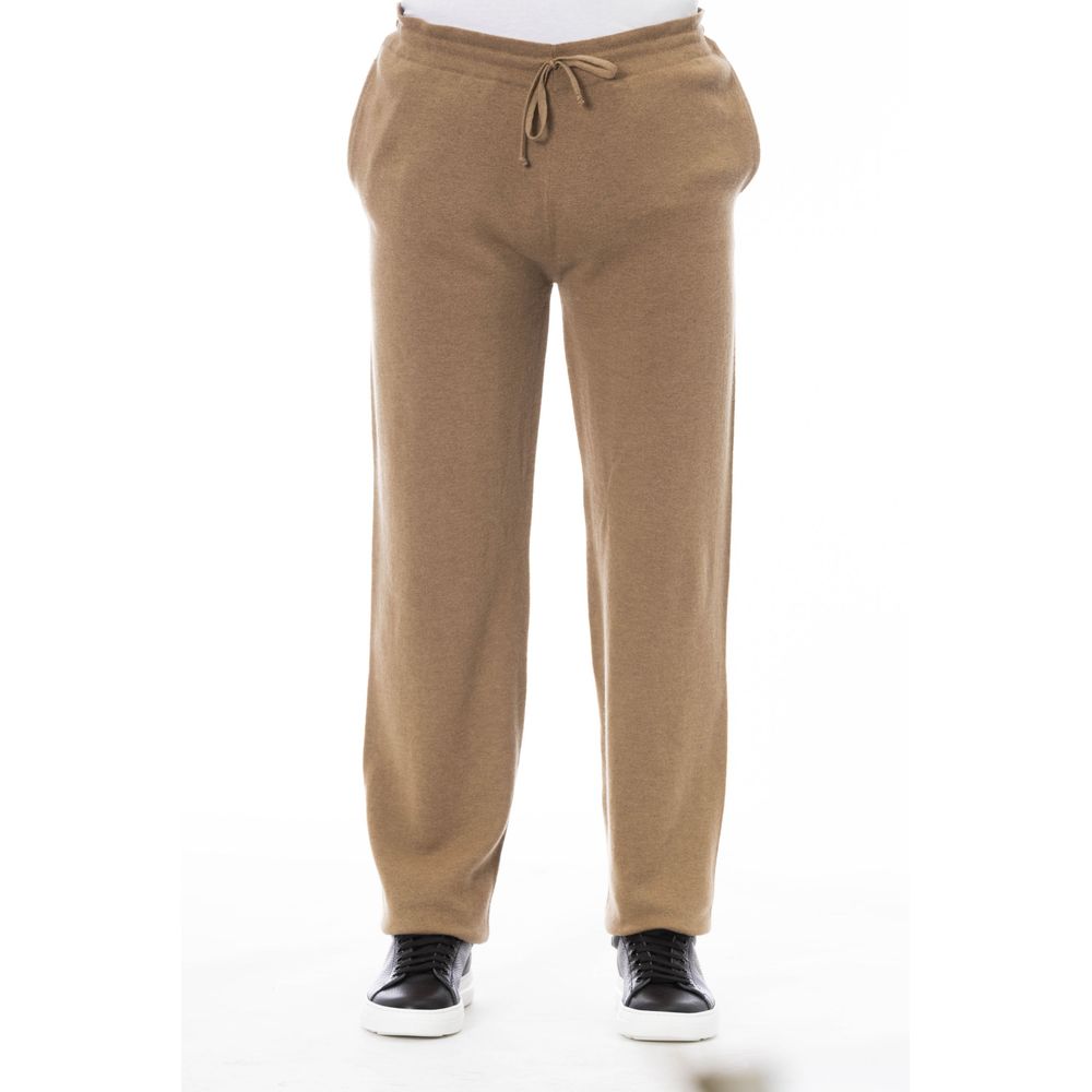 Pantalones elegantes con cordón beige