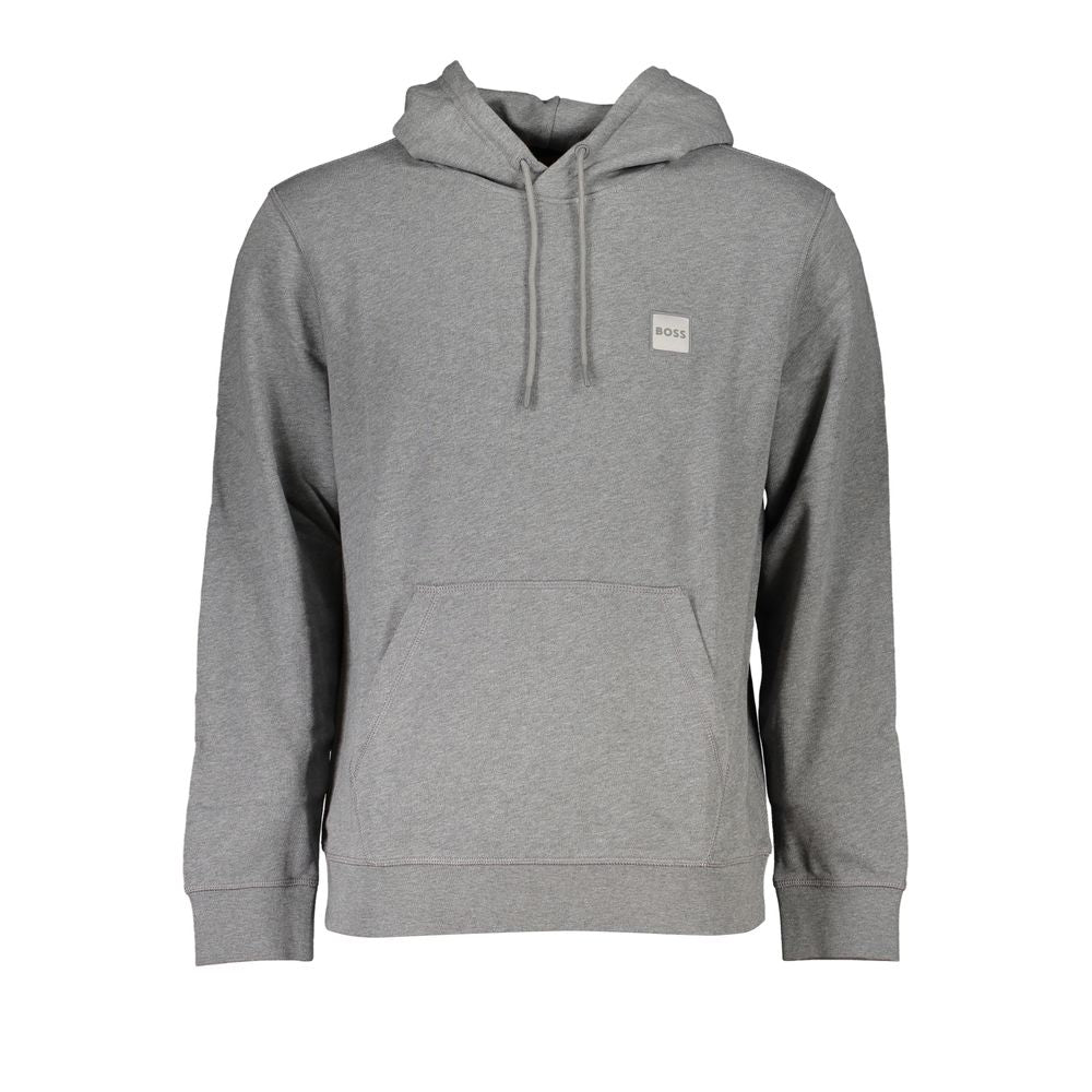 Elegant Gray Hooded Sweatshirt