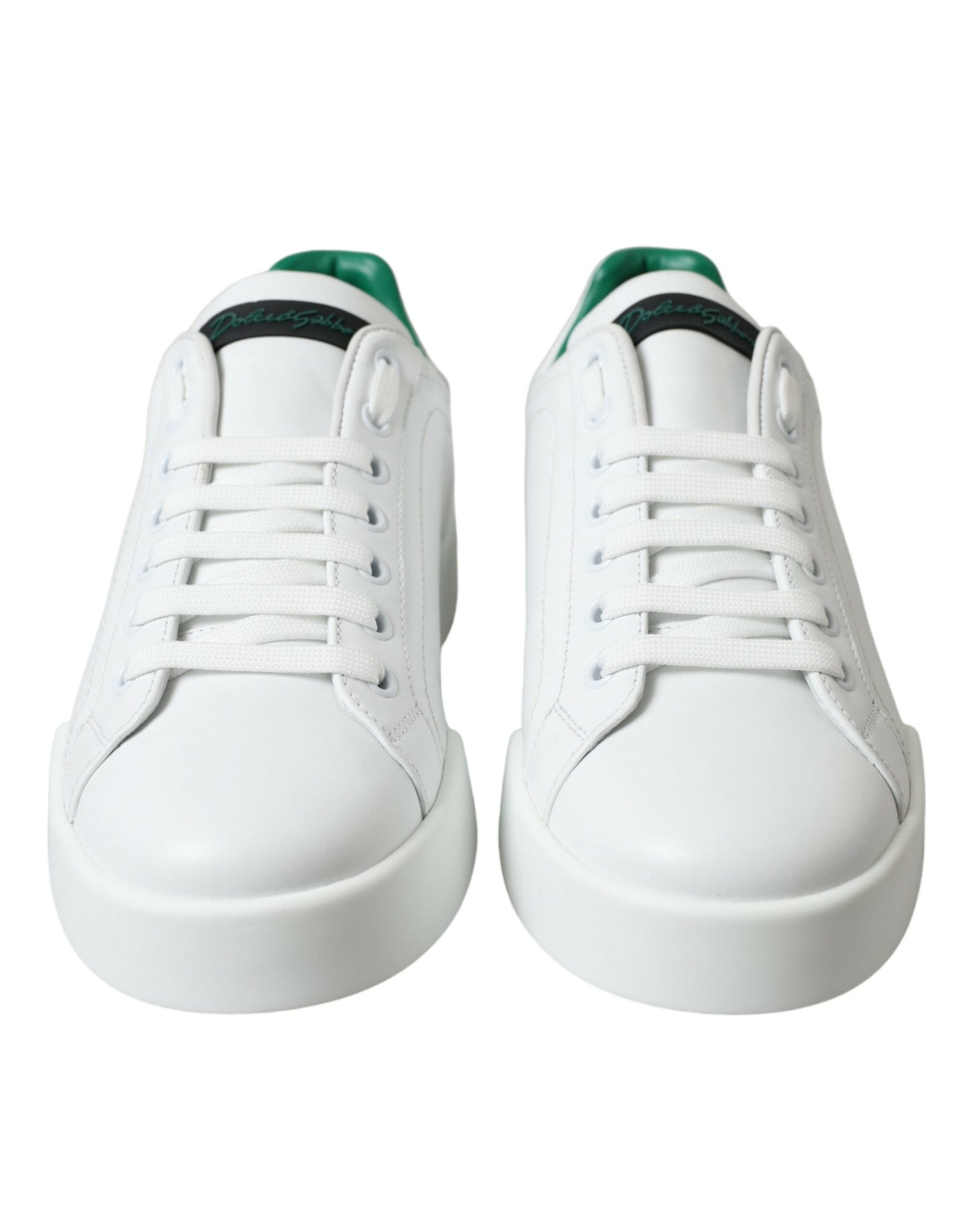 Wit groen lederen Portofino sneakers schoenen