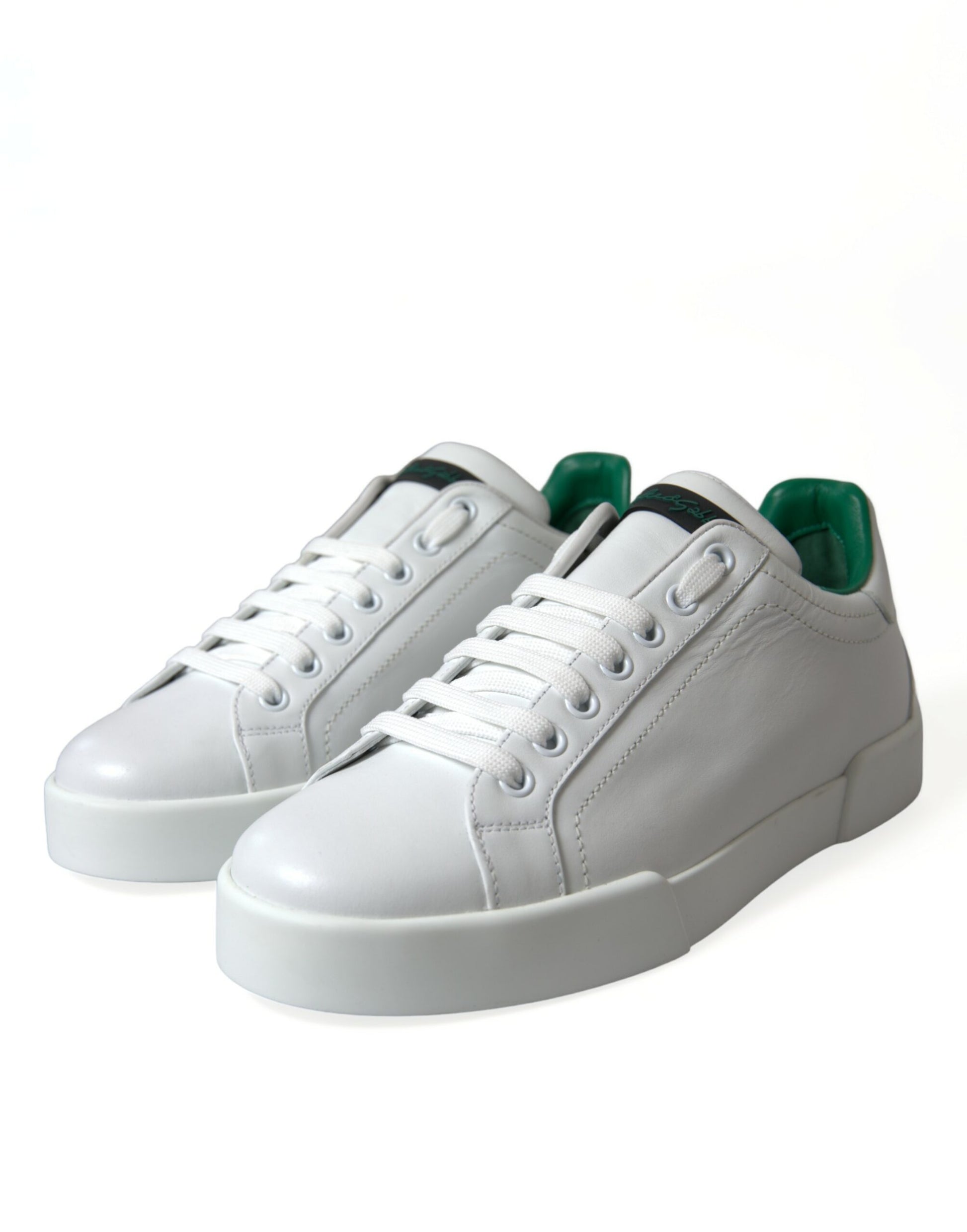 Wit groen lederen Portofino sneakers schoenen