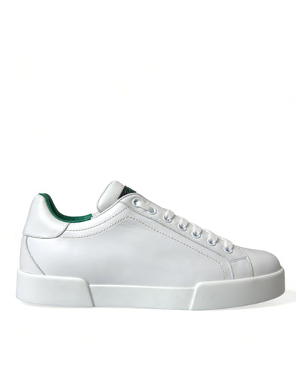 Wit groen lederen Portofino sneakers schoenen