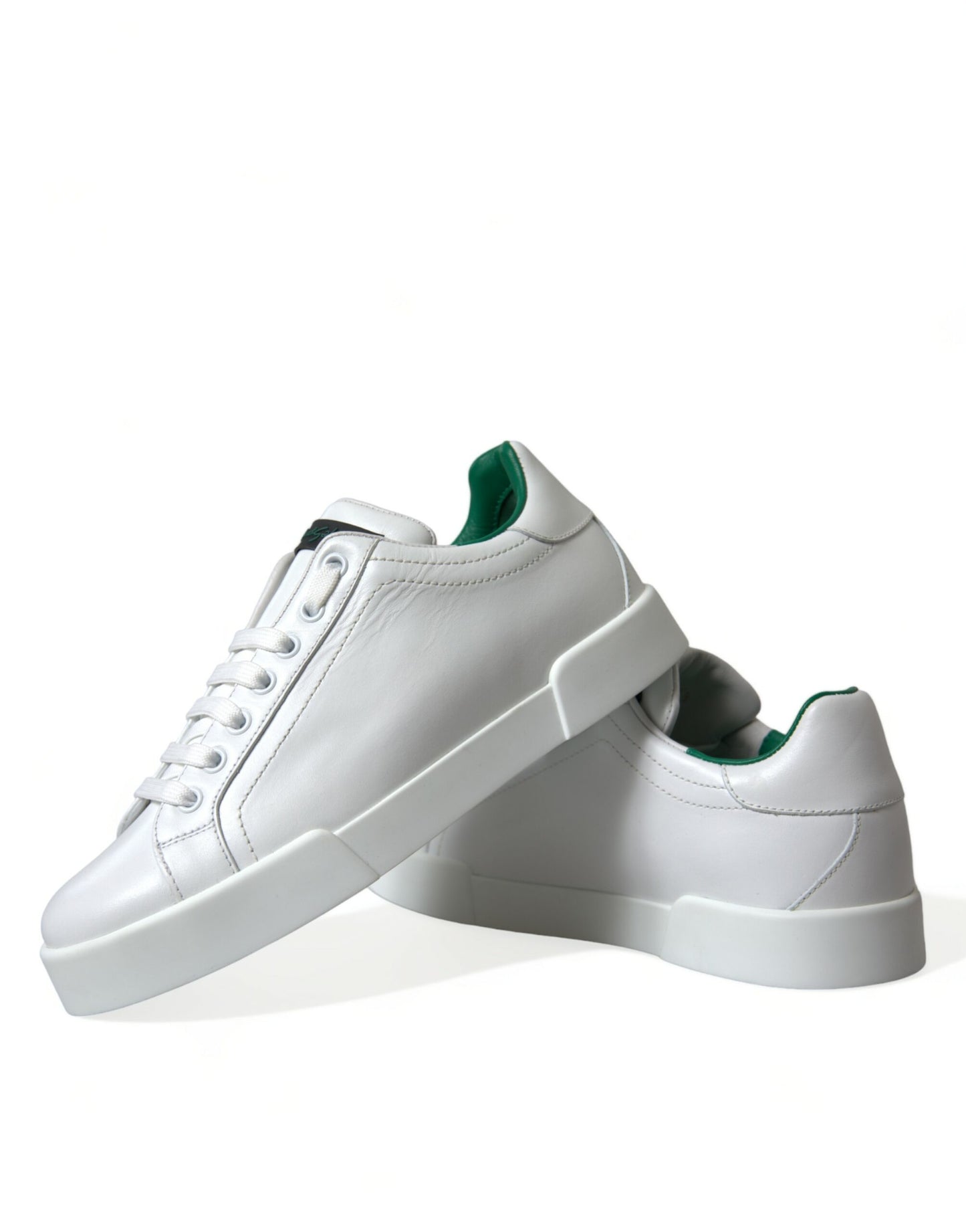 Wit groen lederen Portofino sneakers schoenen