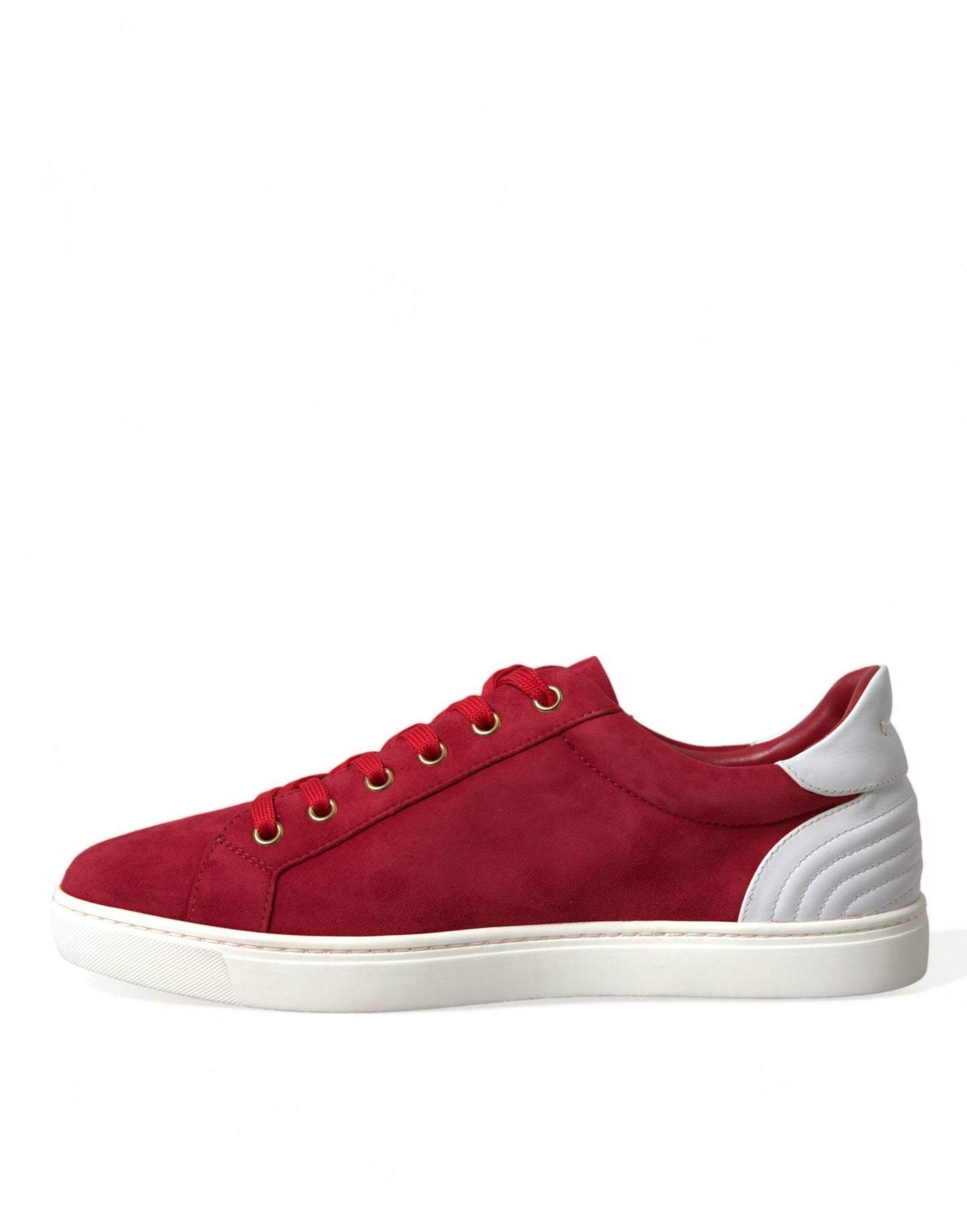 Elegantes zapatillas de deporte de cuero rojo y blanco