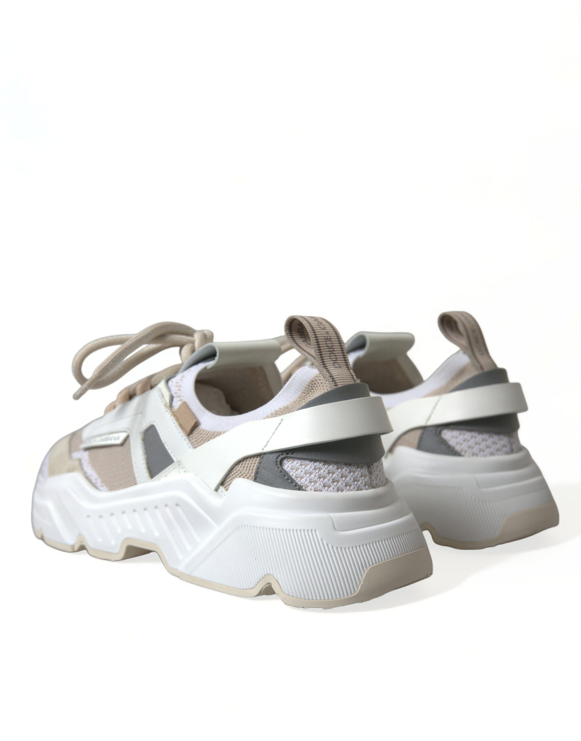 Beige witte Daymaster lage lederen sneakers schoenen