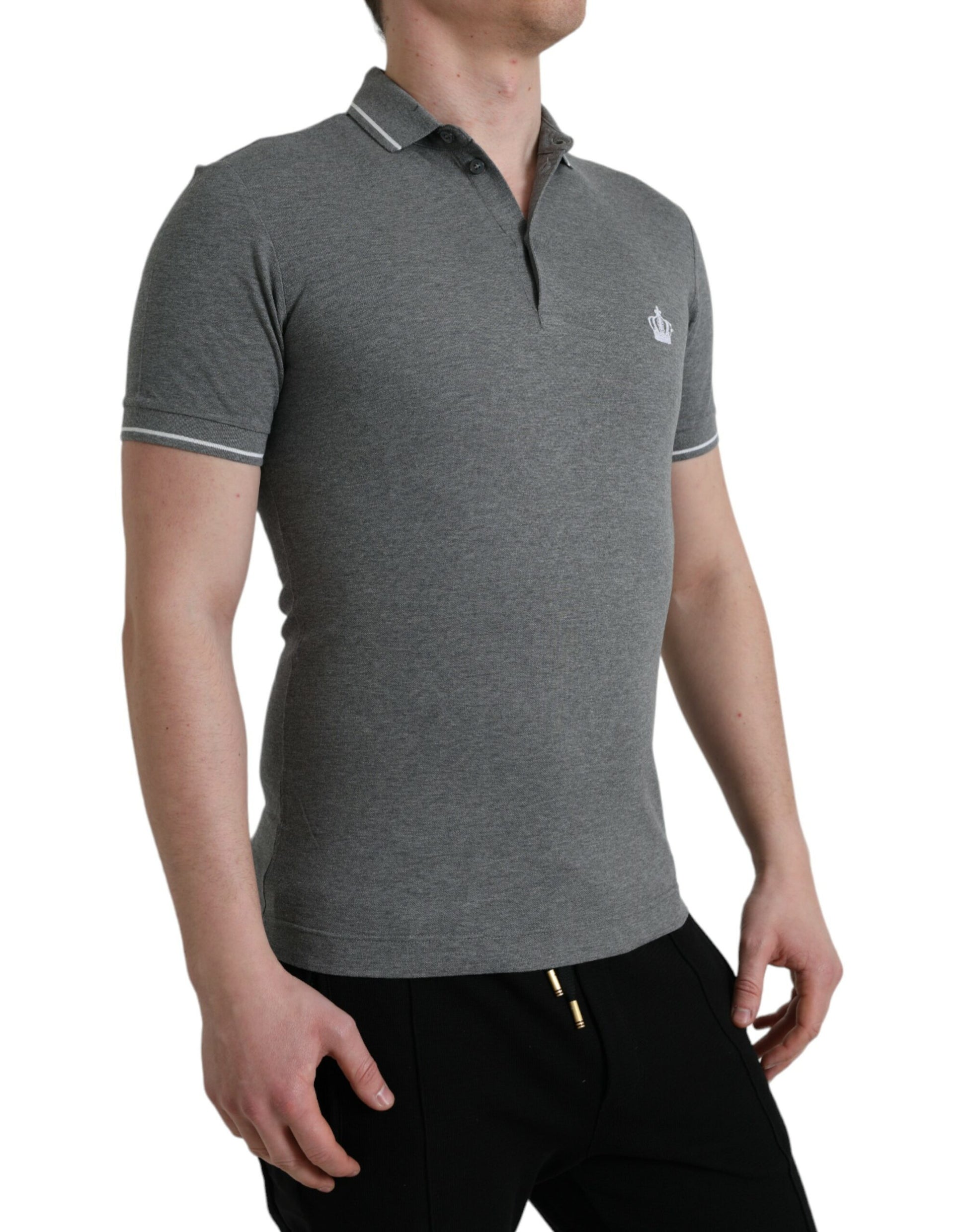 Elegante polo de algodón gris