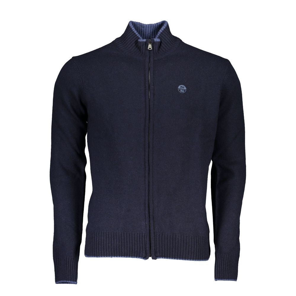 Blue Polyamide Men Cardigan