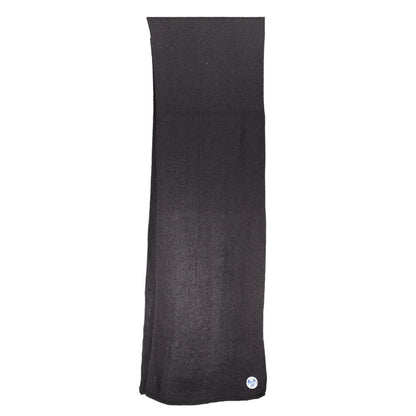 Eco-Conscious Black Wool-Blend Scarf