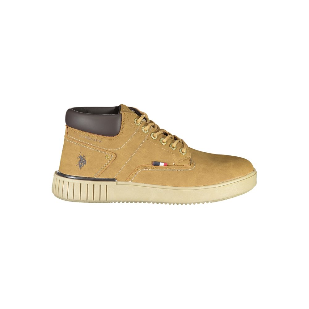 Brown Polyester Men Sneaker