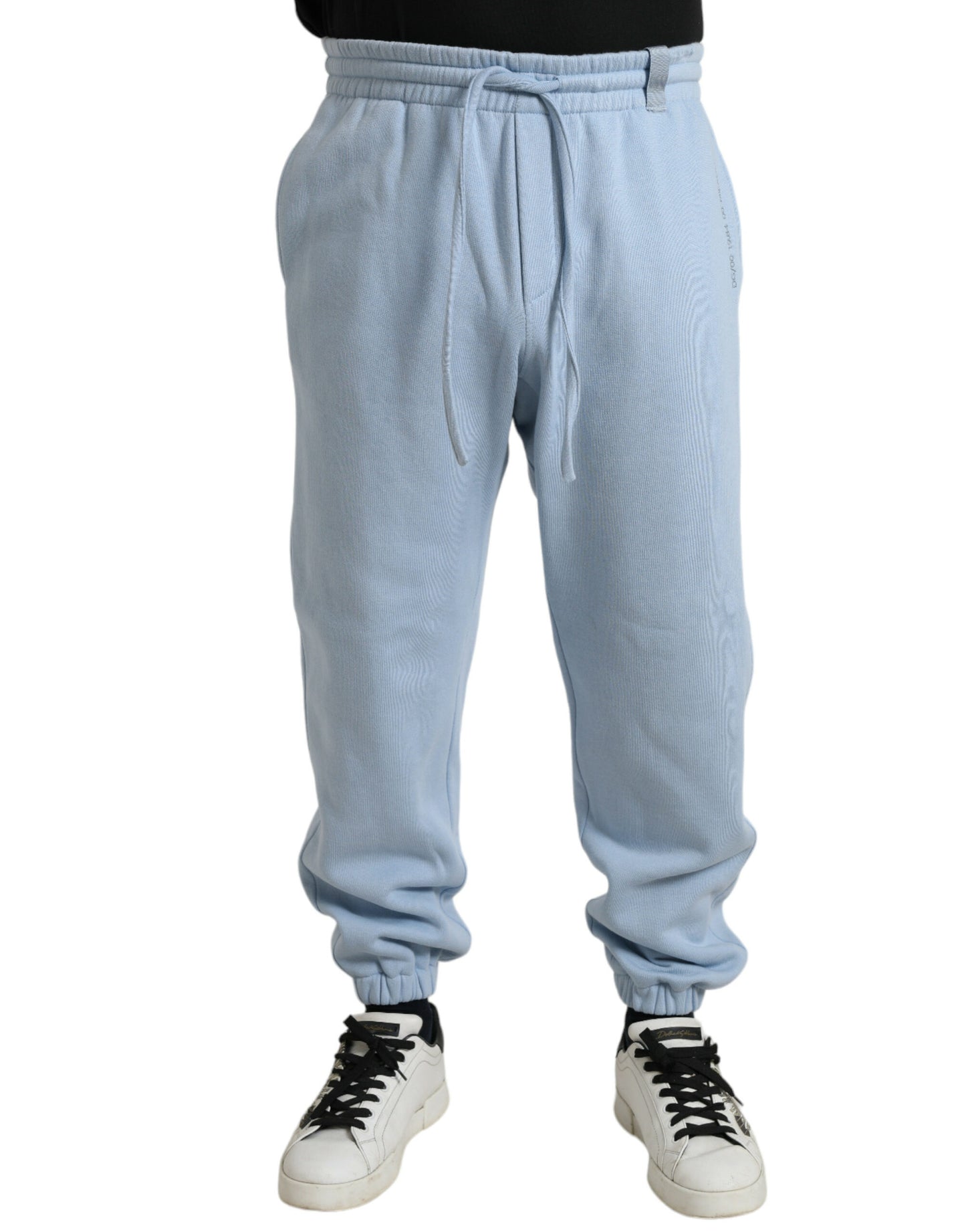 Joggers elegantes de mezcla de algodón azul claro