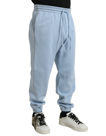 Joggers elegantes de mezcla de algodón azul claro