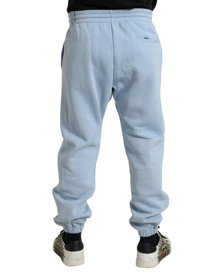 Joggers elegantes de mezcla de algodón azul claro