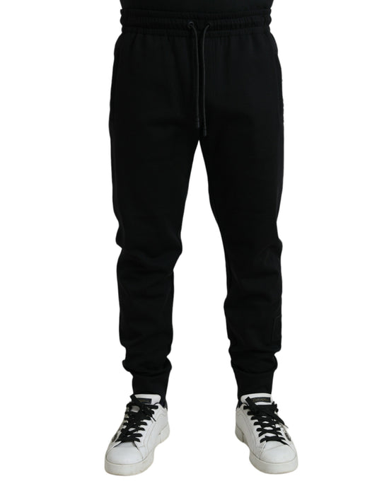 Elegantes pantalones jogger negros - Mezcla de algodón y nailon