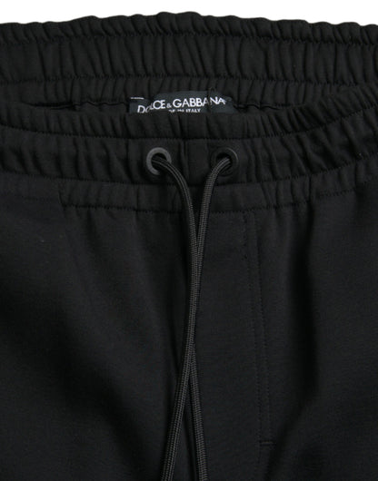 Elegantes pantalones jogger negros - Mezcla de algodón y nailon