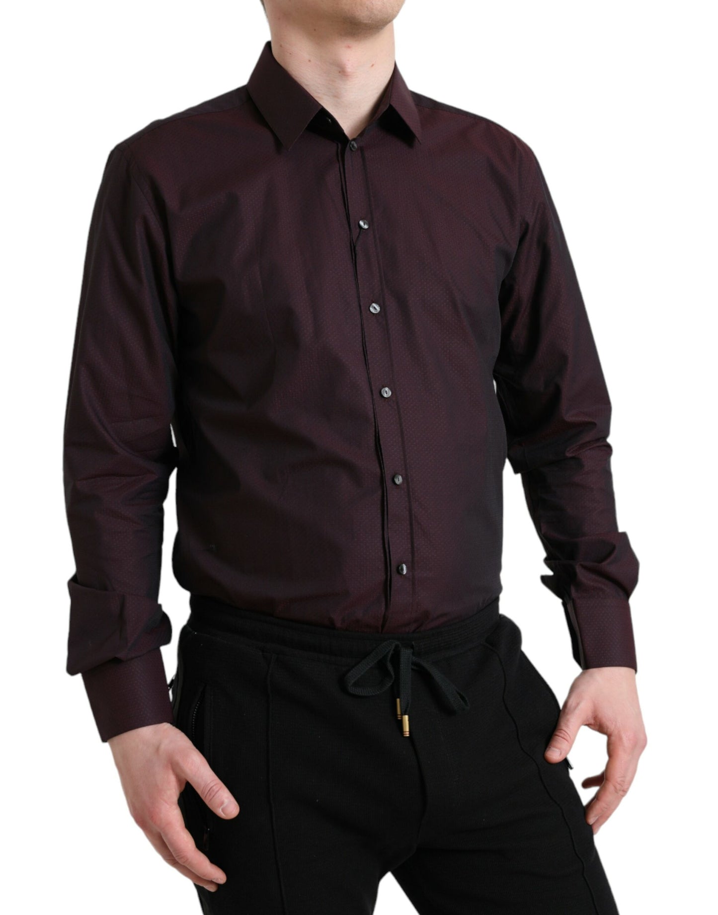 Camisa de vestir elegante granate Martini