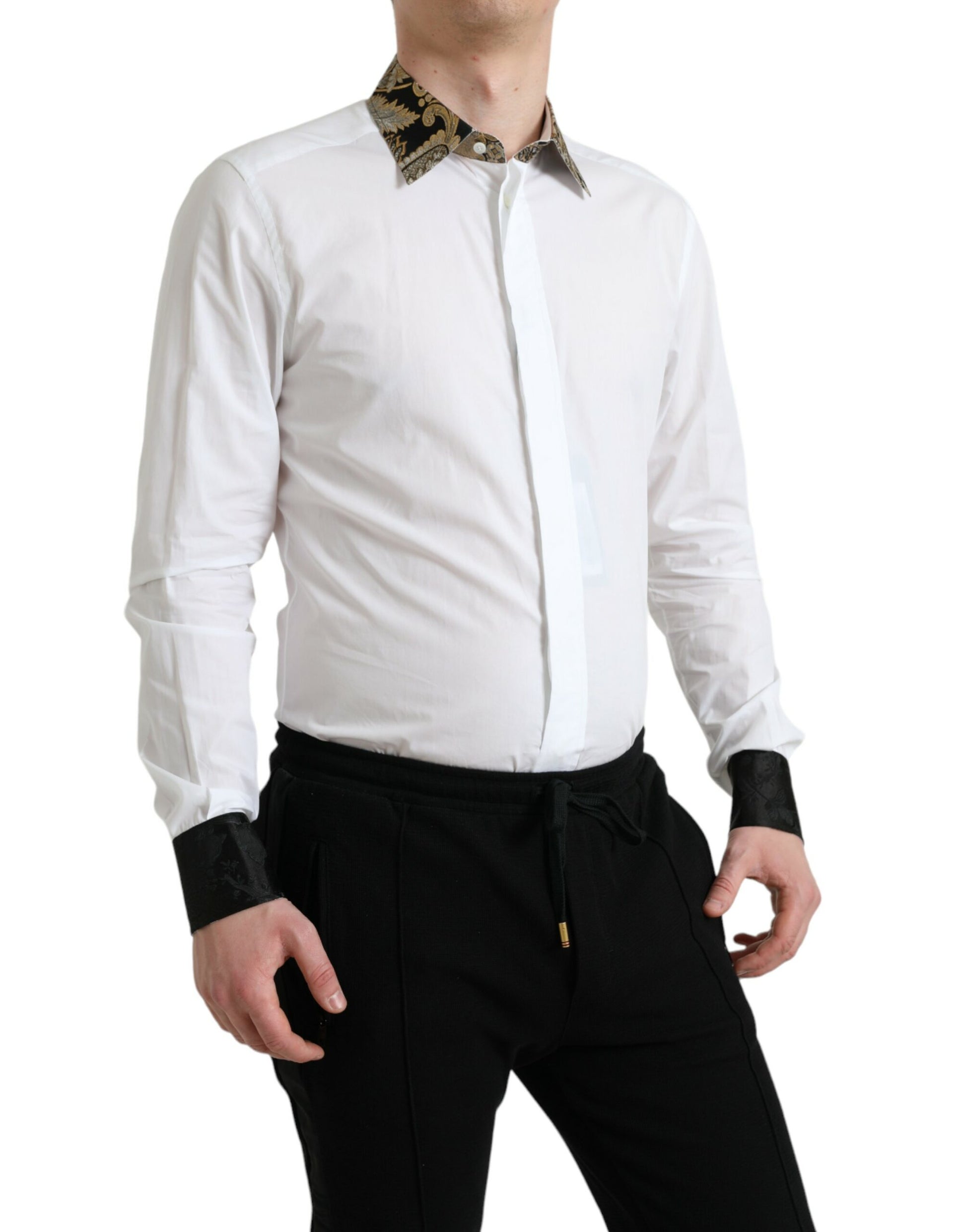 Elegant Gold Detail Dress Shirt