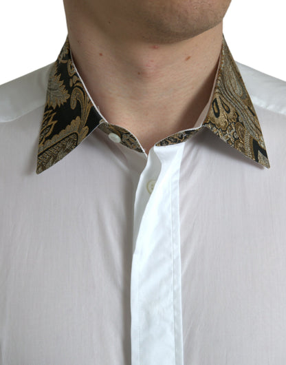 Camisa de vestir elegante con detalle dorado