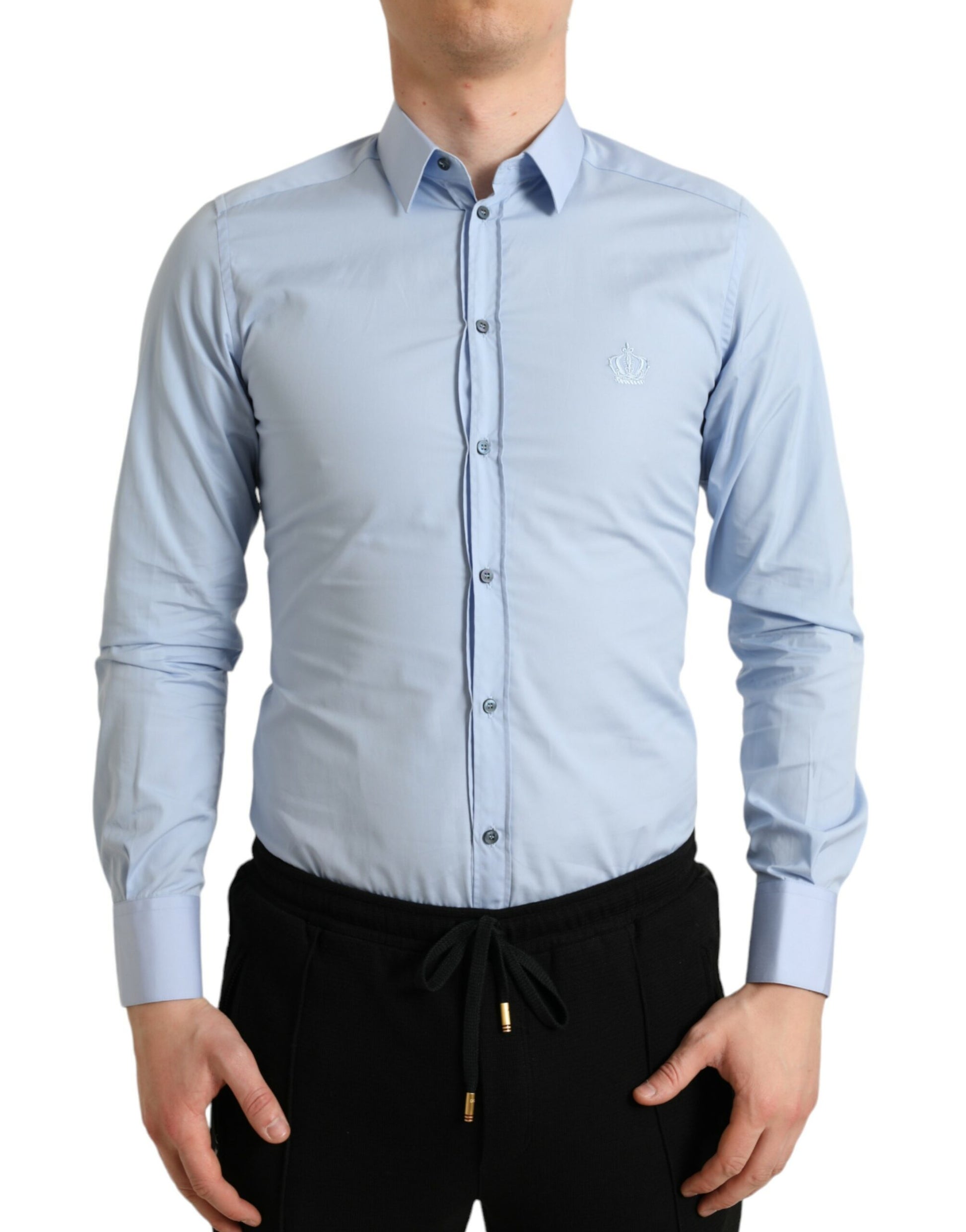 Camisa de vestir azul cielo elegante slim fit