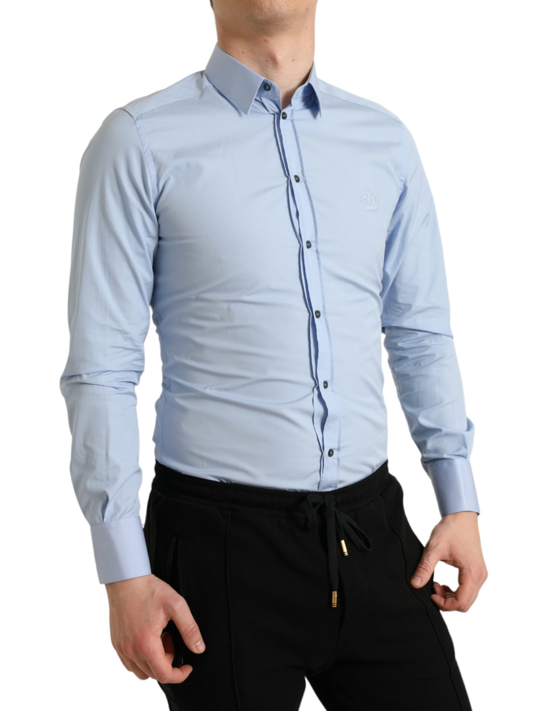 Camisa de vestir azul cielo elegante slim fit