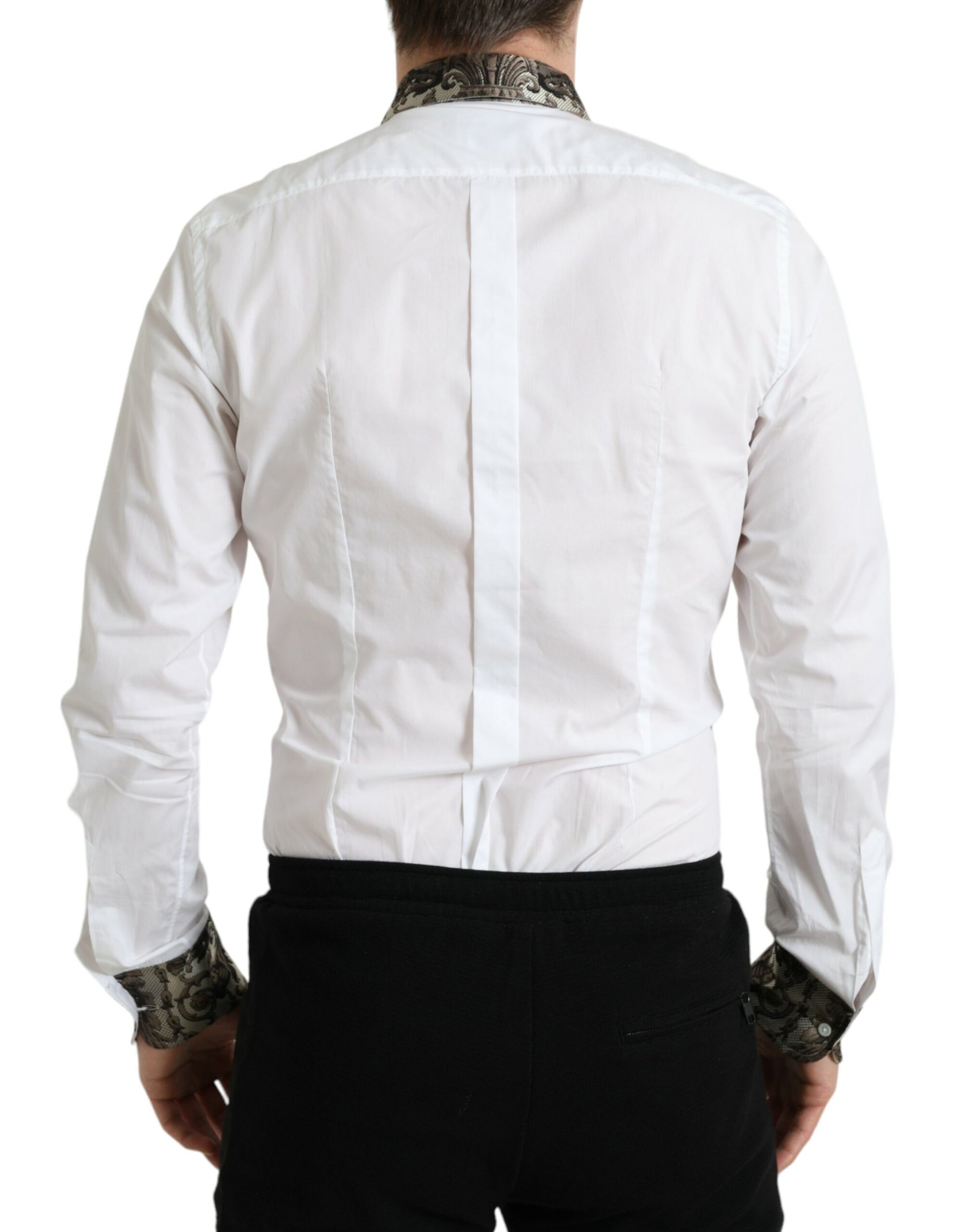 Camisa de vestir elegante con puños franceses y corte entallado