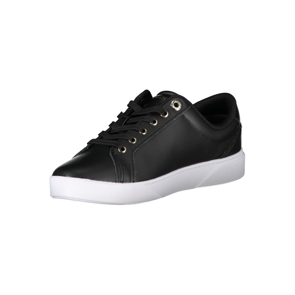 Black Leather Women Sneaker