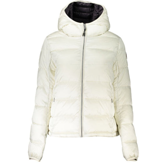 Elegant White Hooded Eco Jacket