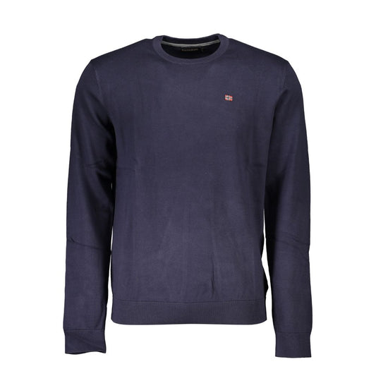 Classic Blue Crew Neck Cotton Sweater