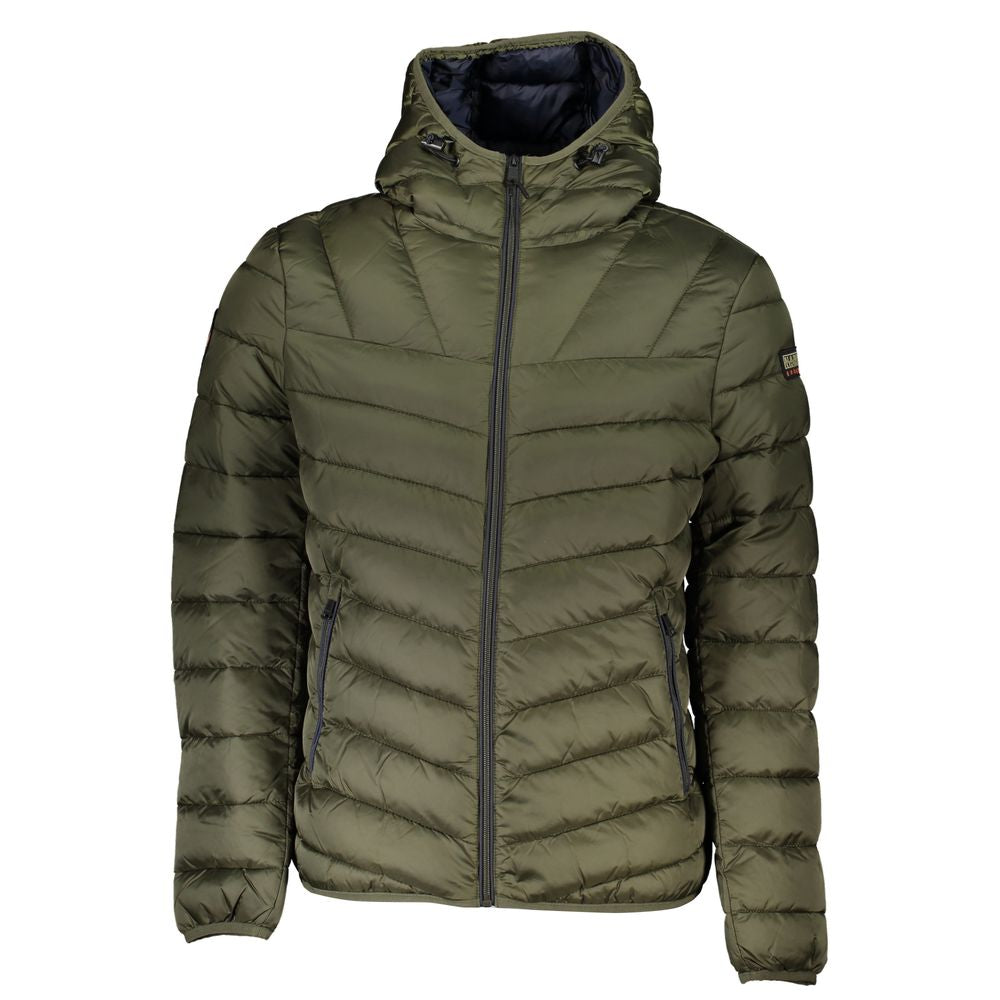 Elegant Green Hooded Jacket for Men